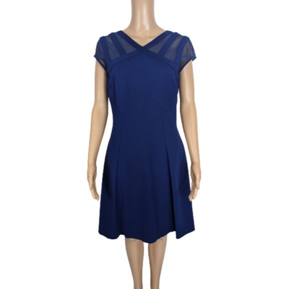 Catherine Malandrino Dresses & Skirts - Catherine Malandrino Blue Mesh Detail Dress 8